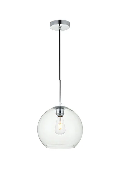 Elegant Baxter 1 Light Chrome Pendant with Clear Glass LD2212C