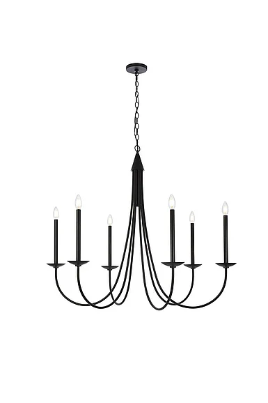 Elegant Cohen 42 In. Pendant in Black LD810D42BK CLOSEOUT