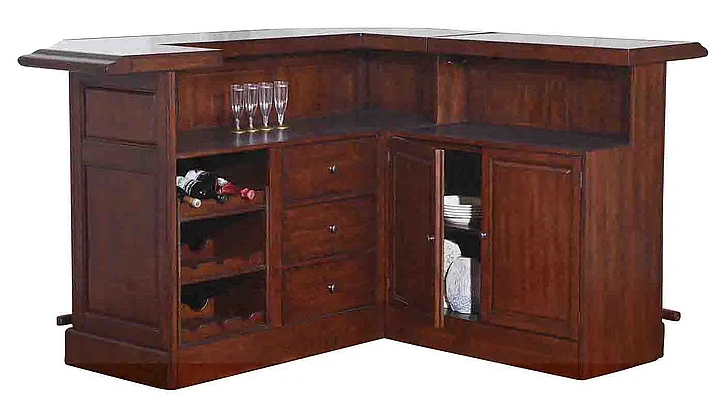 ECI Furniture Belvedere Return Bar in Distressed Walnut 0411-35-TBR