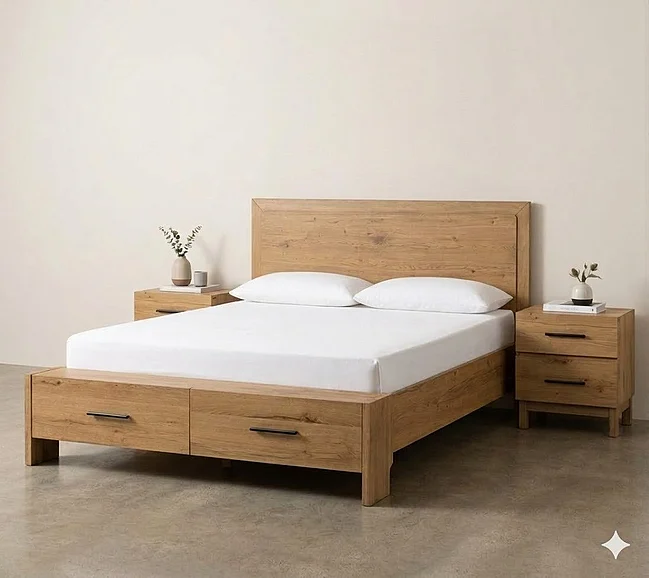 Magnussen Furniture Davenport 2pc Panel Storage Bedroom Set in Rustic Caramel