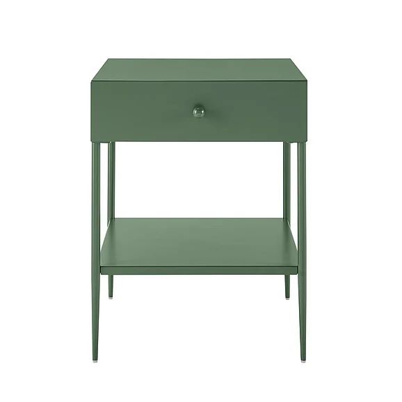 Comfort Pointe Chalamet Vintage Green Metal 1-Drawer Nightstand 847-10-32