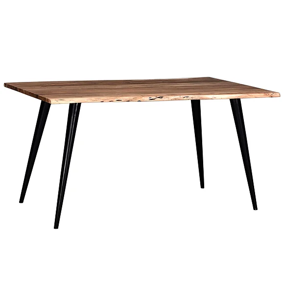 Primo International Palmerston 71 in. Acacia Wood and Iron Dining Table in Brown 51231