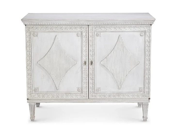 Maitland-Smith Natalie Door Chest in Antiqued White 8472-30