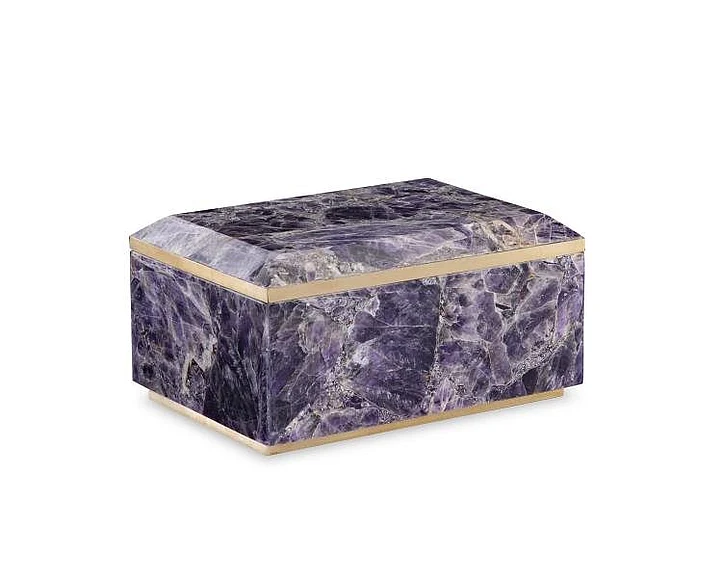 Maitland-Smith Large Amethyst Box with Brass 8475-11