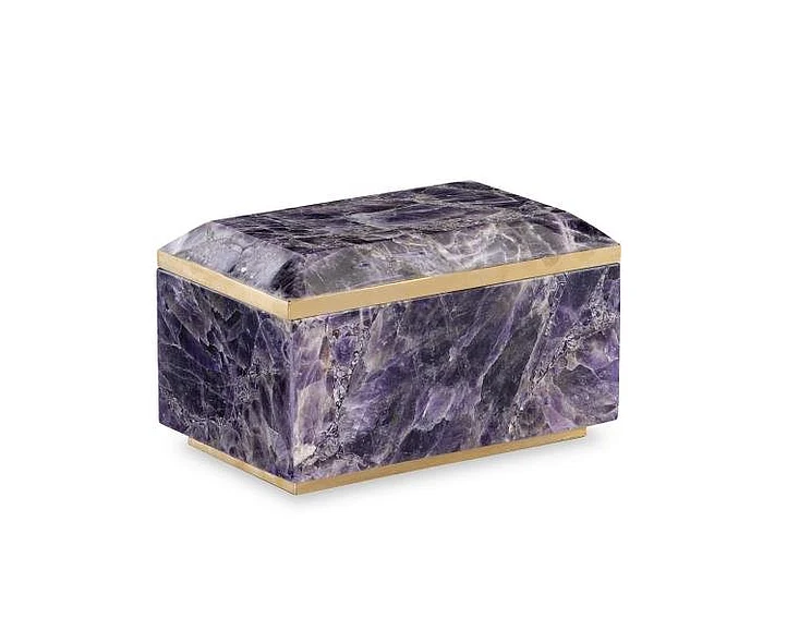 Maitland-Smith Small Brass and Amethyst Box 8476-11