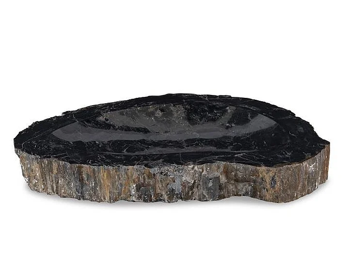 Maitland-Smith Large Grey Petrified Bowl
