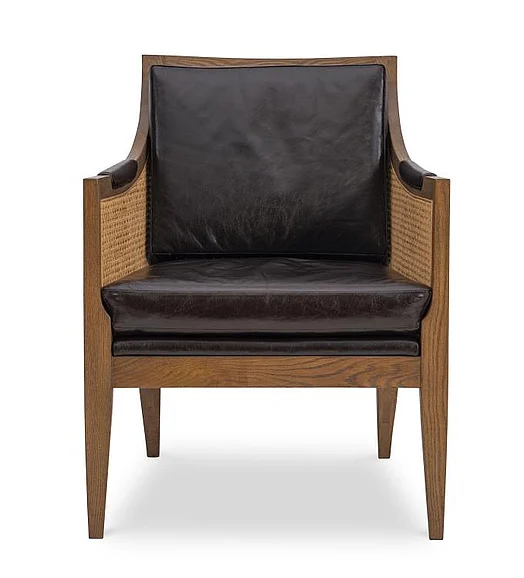 Maitland Smith Hazel Accent Chair in Natural Dark Oak 8476-43