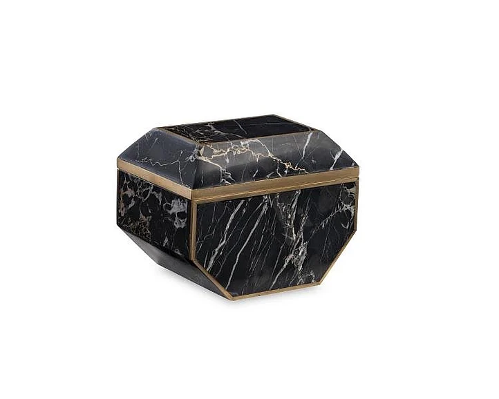 Maitland-Smith Small Brass and Golden Portoro Box 8478-11
