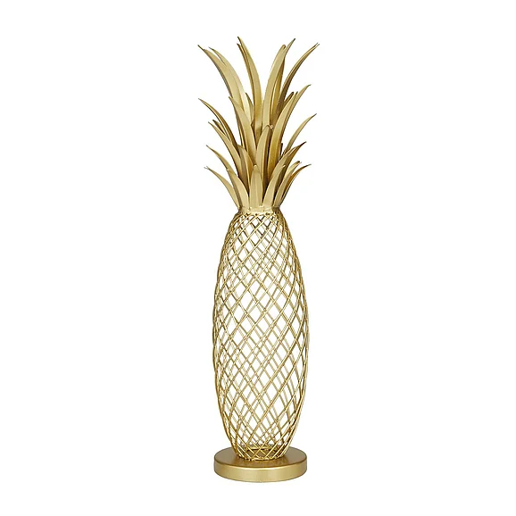 UMA Gold Metal Fruit Pineapple Decorative Sculpture, 4" x 5" x 16" | 84821