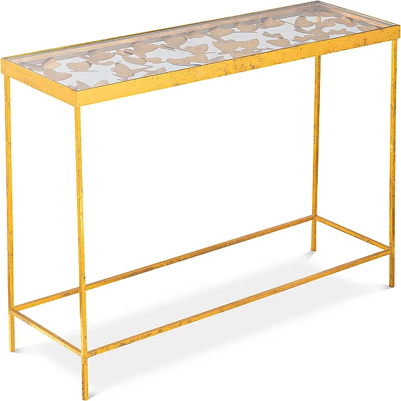 Meridian Butterfly Console Table in Gold 470-T