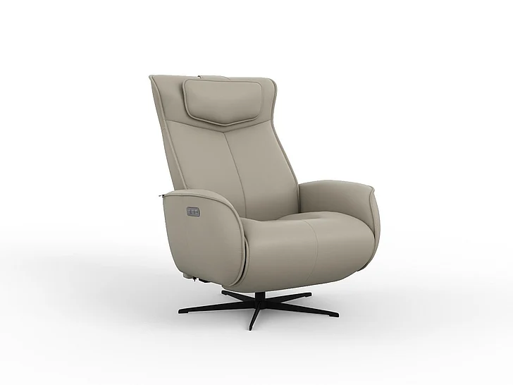 Fjords Modern Living Axel Medium Relaxer w/Battery in SL Shadow Grey/Black 846116PB-205 CUSTOM ITEM