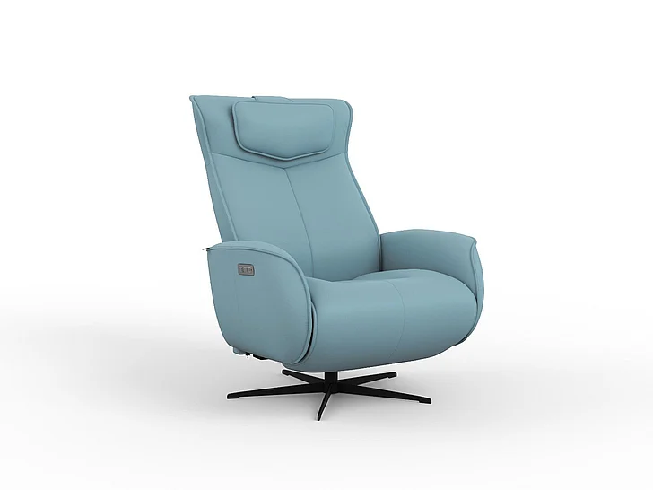 Fjords Modern Living Axel Large Relaxer w/Battery in SL Ice/Black 849116PB-244 CUSTOM ITEM