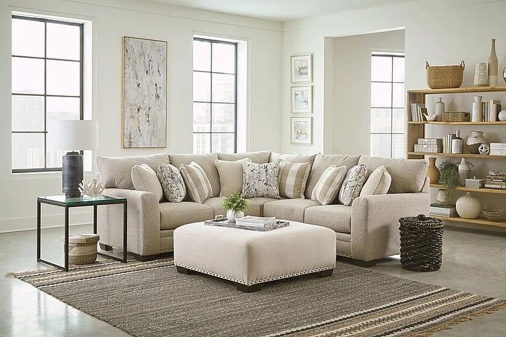Jackson Salem Cocktail Ottoman in Cement 8491-12/2534-16