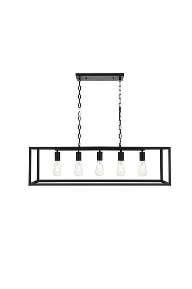 Elegant Resolute 5 Light Black Pendant LD4063D38BK