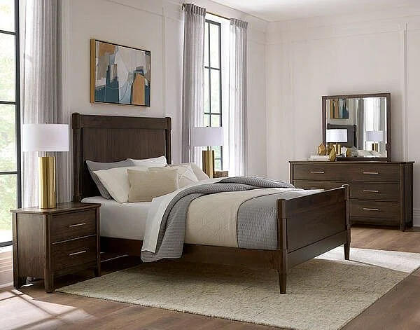 Vaughan-Bassett Nordhaven 2pc Poster Bedroom Set in Nordic Walnut