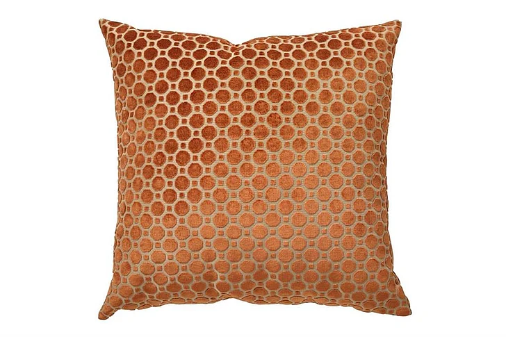 UMA Large Square Brown Throw Pillow with Geometric Pattern, 24" x 24" | 85040