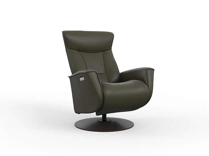 Fjords Modern Living Oskar Medium Relaxer w/Battery in AL Martini Olive/Charcoal 850116PB-555 CUSTOM ITEM