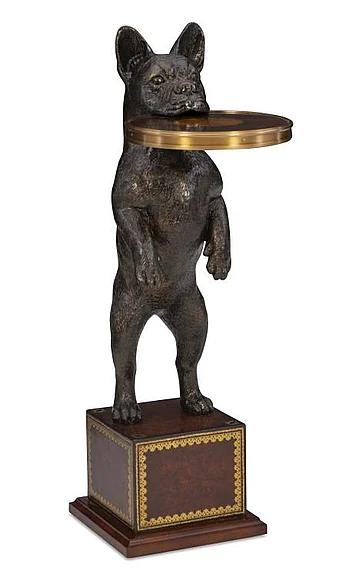 Maitland Smith French Bulldog Accent Table in Metallic Brown 8518-30