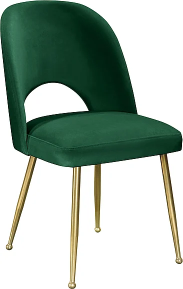 Meridian Logan Velvet Dining Chair in Green Velvet 990Green-C