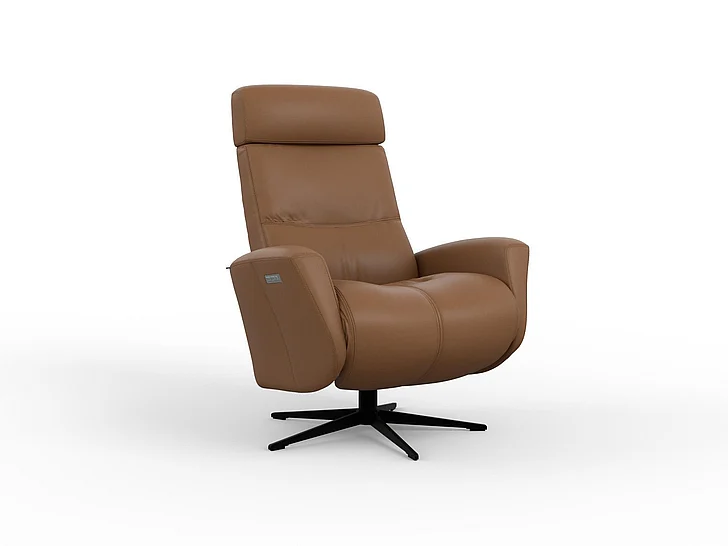 Fjords Modern Living Magnus Large Relaxer w/Battery in SL Cigar/Black 853116PB-254 CUSTOM ITEM