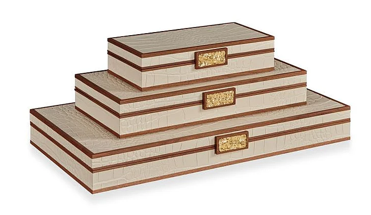 Maitland Smith Cream Stacking Boxes 8540-11-C