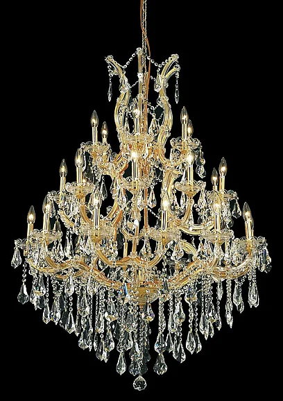 Elegant Maria Theresa 28 Light Gold Chandelier Clear Royal Cut Crystal 2801D38G/RC