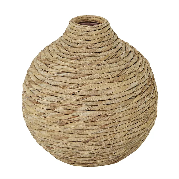 UMA Brown Seagrass Handmade Woven Decorative Vase, 14 x 14 x 14 | 85562