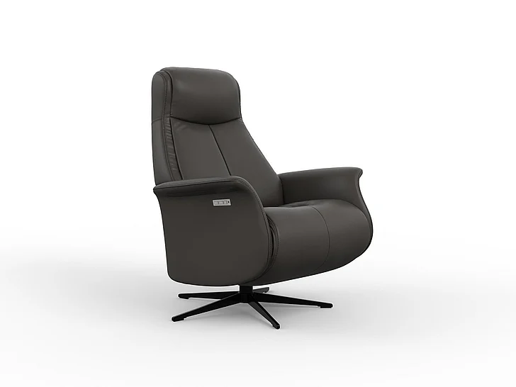 Fjords Modern Living Jakob Medium Relaxer w/Battery in SL Storm/Black 856116PB-247 CUSTOM ITEM