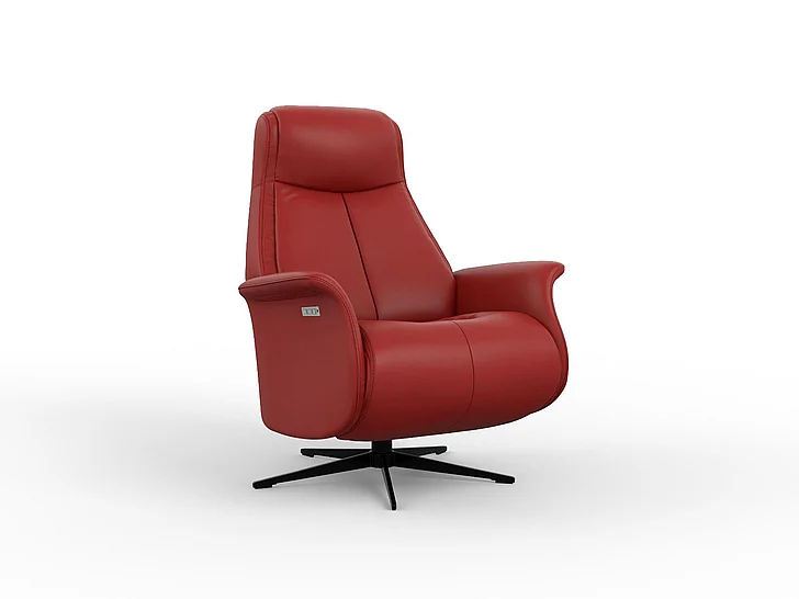 Fjords Modern Living Jakob Large Relaxer w/Battery in SL Chili/Black 857116PB-248 CUSTOM ITEM