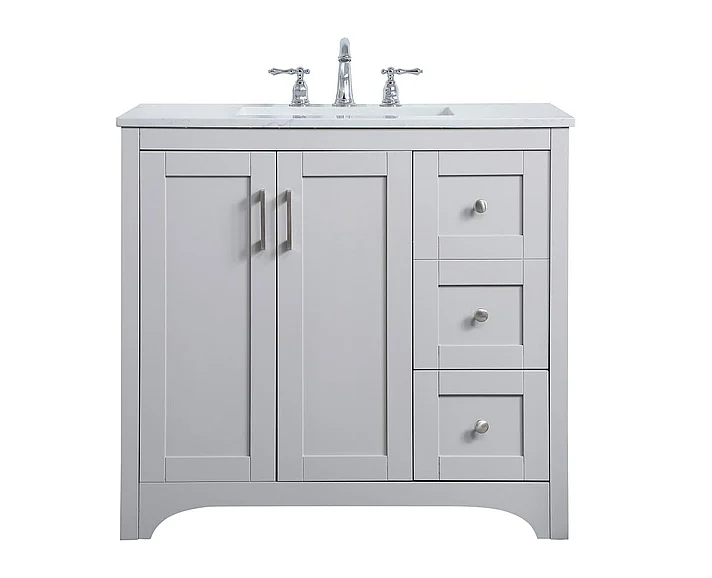 Elegant 36 In. Single Bathroom Vanity in Grey VF17036GR