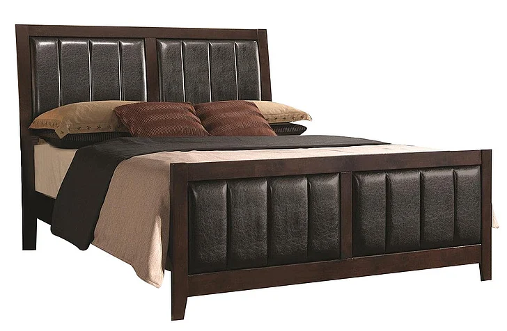 Coaster Carlton Upholstered Cal King Bed in Cappuccino 202091KW