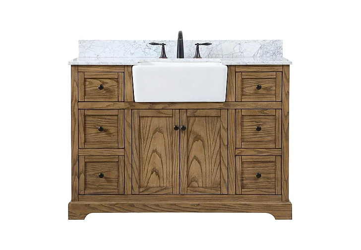 Elegant 48 In. Single Bathroom Vanity in Driftwood VF60248DW-BS