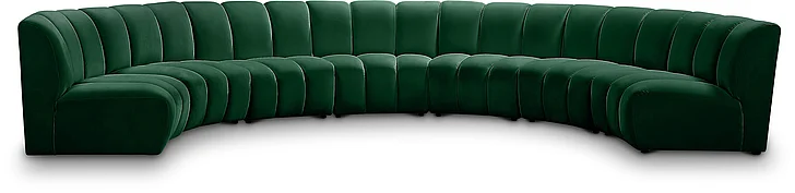 Meridian Infinity Modular 7pc. Sectional in Green Velvet 638Green-7PC