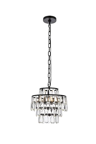 Elegant Mila 12 In. Pendant in Black 1102D12BK