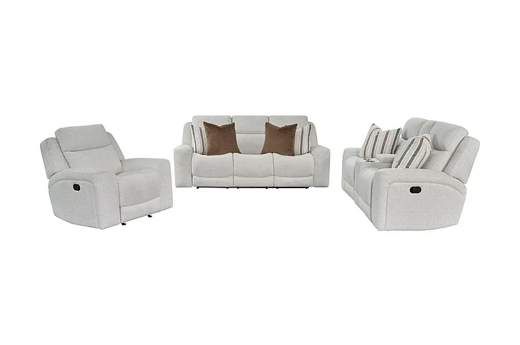Corinthian Ada 3pc Reclining Living Room Set in Ambassador Pearl