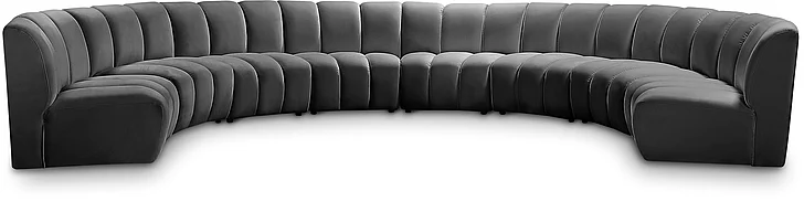 Meridian Infinity Modular 8pc. Sectional in Grey Velvet 638Grey-8PC