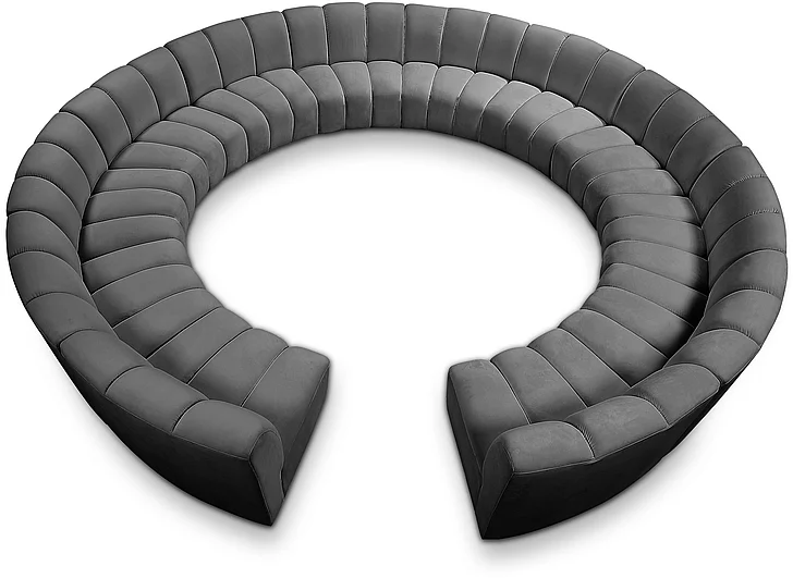 Meridian Infinity Modular 12pc. Sectional in Grey Velvet 638Grey-12PC