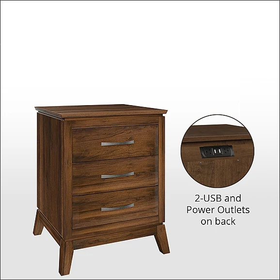 Troyer Ridge Saratoga 3 Drawer Nightstand in Rustic Cherry 8608