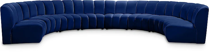 Meridian Infinity Modular 8pc. Sectional in Navy Velvet 638Navy-8PC