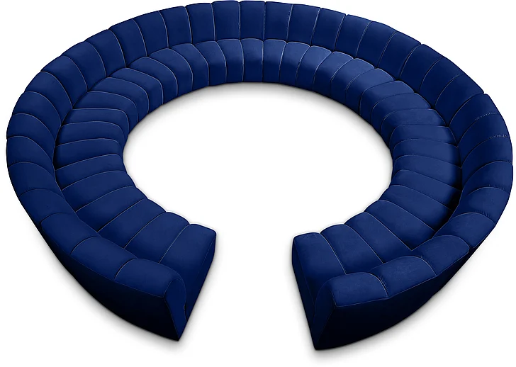 Meridian Infinity Modular 12pc. Sectional in Navy Velvet 638Navy-12PC
