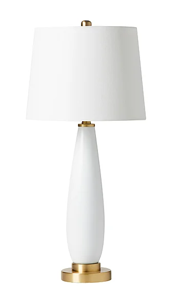 Craftmade 1 Light Glass/Metal Base Table Lamp in White Glass/Satin Brass 86249 CLOSEOUT