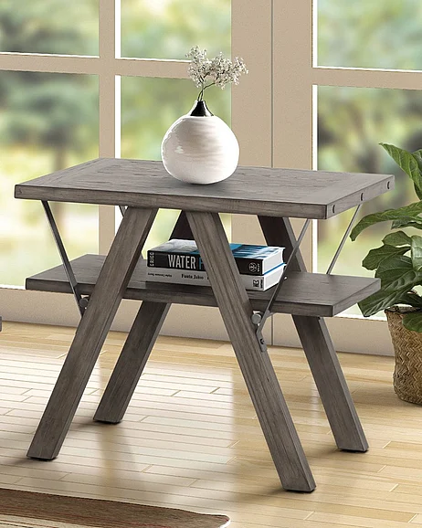 Emma Mason Signature Old Manor End Table in Gray