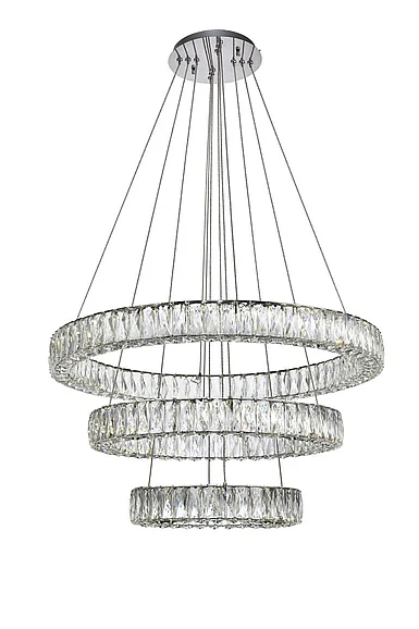 Elegant Monroe Integrated Led Chip Light Chrome Chandelier Clear Royal Cut Crystal 3503G3LC