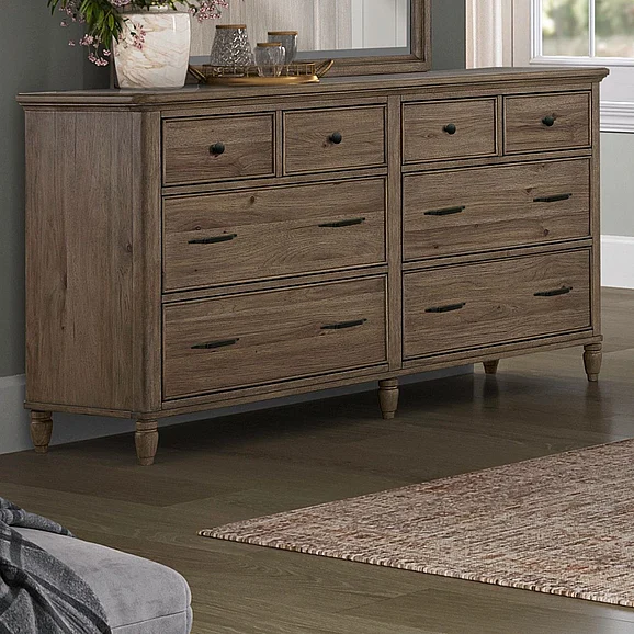 Liberty Furniture Hickory Grove 8 Drawer Dresser in Heirloom Brown 866-BR31