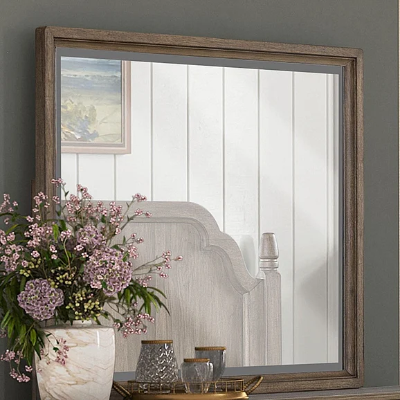Liberty Furniture Hickory Grove Landscape Mirror in Heirloom Brown 866-BR51