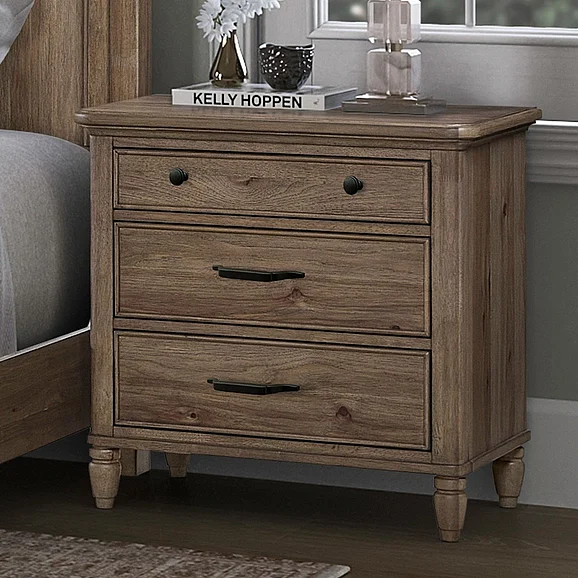 Liberty Furniture Hickory Grove Nightstand w/ Charging Station in Heirloom Brown 866-BR61