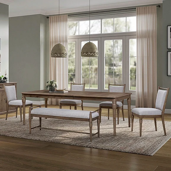 Liberty Furniture Hickory Grove 6pc Rectangular Dining Table Set in Heirloom Brown