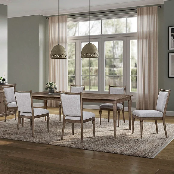 Liberty Furniture Hickory Grove 7pc Rectangular Dining Table Set in Heirloom Brown