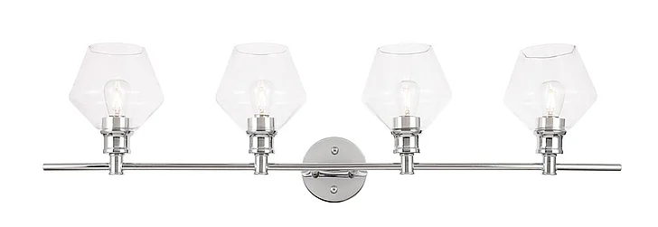 Elegant Gene 4 Light Chrome and Clear Glass Wall Sconce LD2320C