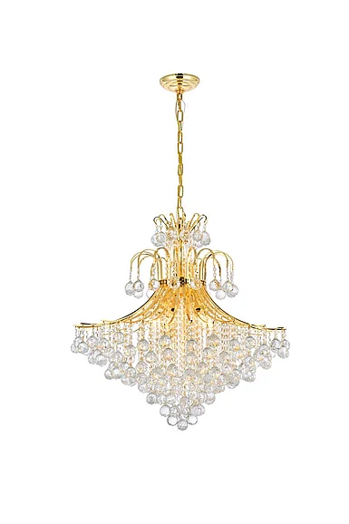 Elegant Toureg 15 Light Gold Chandelier Clear Royal Cut Crystal V8005G31G/RC